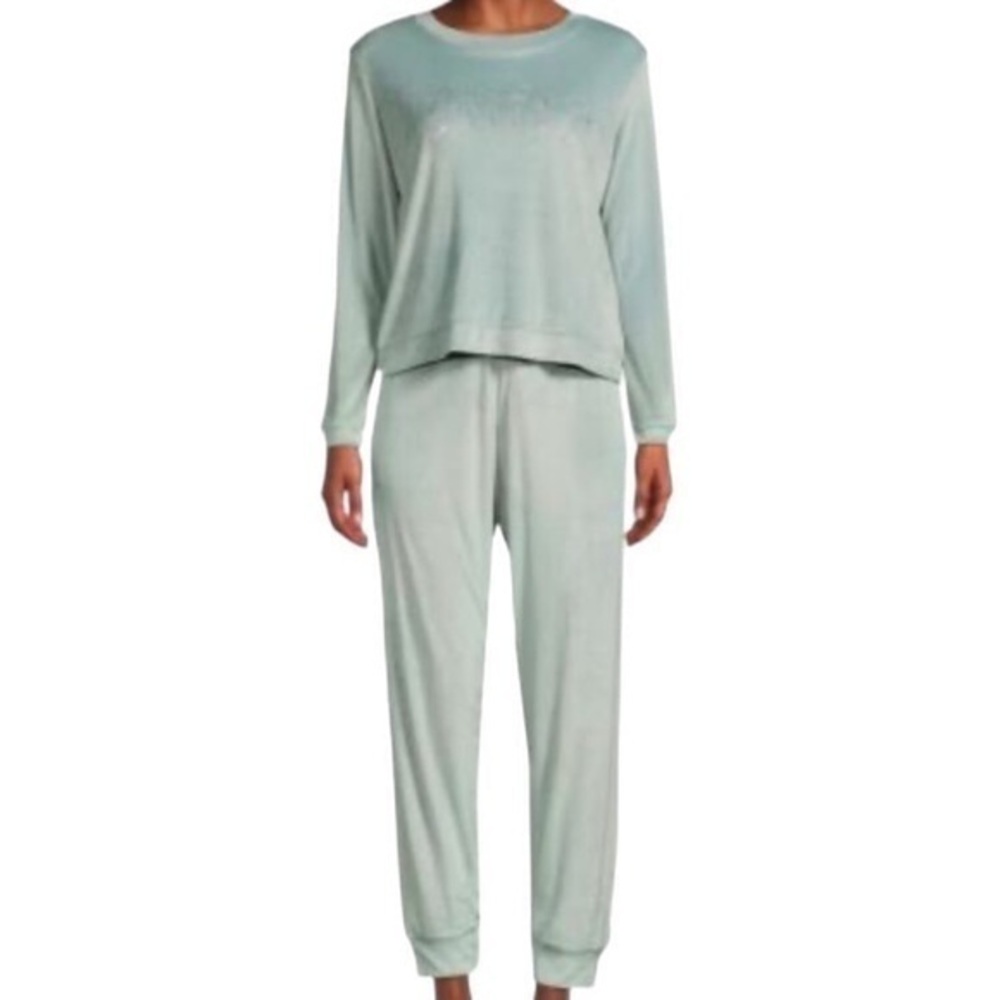 Juicy Couture Bling Embellished 2-pc Joggers & Sweatshirt Sleepwear Set - Picture 1 of 12